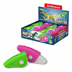 Ластик в пластиковом футляре ErichKrause Raptor (в коробке по 16 шт.)