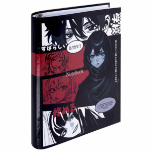 Тетрадь на кольцах А5 175х215 мм, 120 листов, твердый картон, клетка, BRAUBERG, /Anime Manga/, 40471