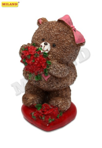Статуэтки  /Медвежонок с букетом/ (1 дизайн микс, картонная коробка) Т-3949