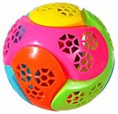 /Сумасшедший танцующий мяч/ разноцветный (звук, цвет, вибрация), 3 средних отверстия