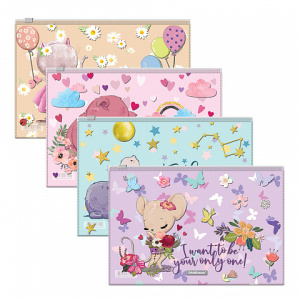 Zip-пакет пластиковый ErichKrause® Cute Animals, B5, ассорти (в пакете по 12 шт.)