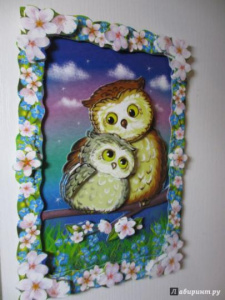 Набор для изготовления картины /Сова и совенок/