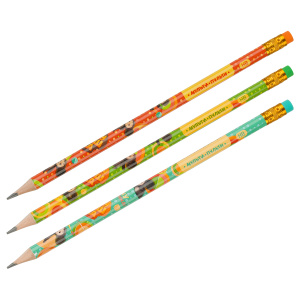 Карандаш ч/г Мульти-Пульти /Чебурашка/ HB, с ластиком, круглый, заточен., ассорти BPЧБ_52998 (107020