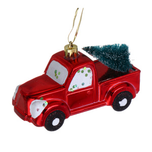 СНОУ БУМ Подвеска декоративная, /Машинка/, 11х5,3х6,5см, пластик (10702070/140825/5281794, Китайская