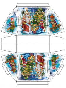 Коробка для конфет Сумка Дедушка Мороз и зверята ПП-5247