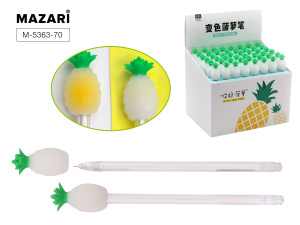 Ручка гелевая MAGIC ANANAS,СИНЯЯ, игольчатый пишущий узел 0,5 мм, цветной пластиковый корпус , сменн