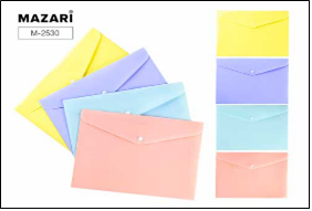 Папка канцелярская PASTEL, 33.5 х 23.5 см, пластиковая, на кнопке, плотность 180 мкм, 4 дизайна в ас