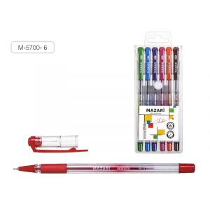 Набор ручек шариковых SAILOR, 6 цв.(АССОРТИ), серия Smart Ink, чернила на масляной основе (Индия), и