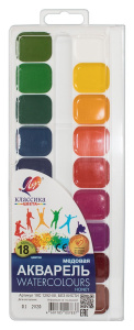 Акварель Луч КЛАССИКА 18 цв. без кист. пласт.уп. с европодвесом