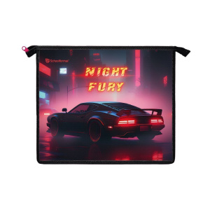 Папка д/тетрадей 1 отд. А5 Schoolformat НОЧНОЙ ЗАЕЗД молния 235х190х50 мм черн. пластик, полиэстер д