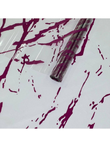 Пленка прозрачная /Мрамор/, фуксия 0,7*7,5м 40 мкм 0,200кг 860294