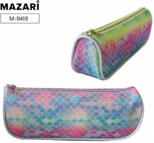 Пенал-косметичка SALUTE S, 20х4,5х7,5 см, на молнии, полиуретан, ассорти 2 цвета, ПВХ-упаковка