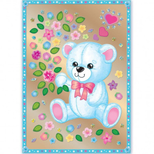Набор для изготовления картины /Мишка с цветами/ (антистресс)