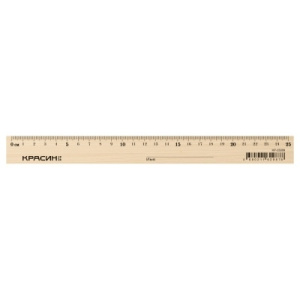 Линейка 25см Красин /Стандарт/, дерево КР-25009