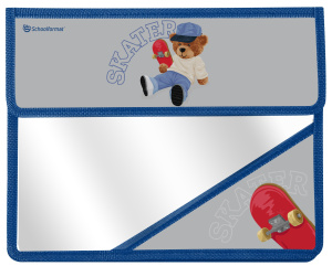 Папка д/тетрадей 1 отд. А5 Schoolformat КРУТОЙ МИШКА клапан на липучке 230х195х50 мм черн. пластик, 