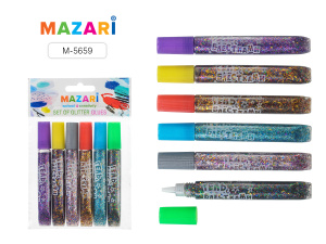 Гель с блёстками, 10 мл х 6 цветов,с европодвесом