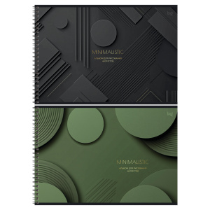 Альбом для рисования 48л., А4, на гребне BG /Минимализм/, тиснение фольгой АР4гр48_тф 08648