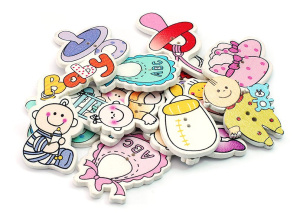 886-DB Пуговицы декоративные Малыши 15 шт. цветные