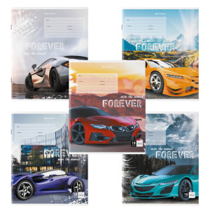 Тетрадь 18 л. BRAUBERG клетка, обложка картон, /SPORTS CAR/, 106479