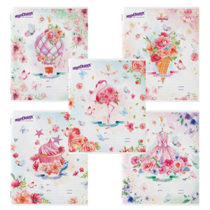 Тетрадь 12 л. ЮНЛАНДИЯ, клетка, обложка картон, /БАБОЧКИ/, 106468