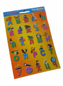 АЗБУКА И ЦИФРЫ НА МАГНИТАХ. СИНЯЯ МИНИ (Арт.АМ-7260)