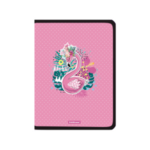 Папка для тетрадей на молнии пластиковая ErichKrause® Rose Flamingo, А4+ (в пакете по 4 шт.)