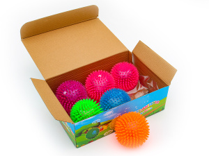 Мяч световой 10 см /ЕЖИК/ (микс, в шоу-боксе) (арт. G20258)  кратно 6
