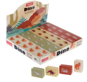 Ластик из термопластичной резины Hatber -Dino- 28х18х9 мм  80 шт в картонной Дисплей-витрине