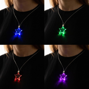 Светодиодный кулон /Звёздочка/, 60 см, 1 LED, 3xAG10  (в компл.), RGB   9747118 (10702070/230623/325