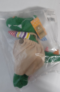 Мягкая игрушка Крокодил Роб, 20 см, в бежевом флисовом комбинезоне, 0888320-64