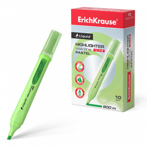 Текстмаркер с жидкими чернилами  ErichKrause® Liquid Visioline V-14 Pastel, цвет чернил зеленый (в к