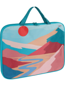 Папка детская А4 ГОРЫ И СОЛНЦЕ (П-5223) с ручками, на молнии, печать на ткани