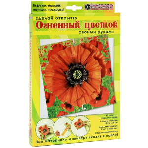 Набор для изготовления открытки /Огненный цветок/