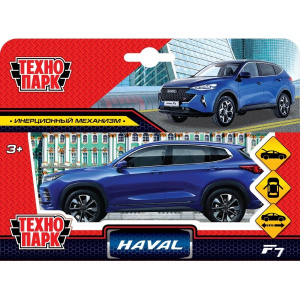 Машина металл HAVAL /haval f7/, длина 12 см, дв, багаж, инер, синий, в кор