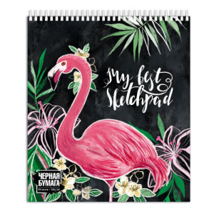 Скетчпад 168*195, 30 листов, черная бумага арт. 49131/5 ФЛАМИНГО /блок - черная тонированная бумага