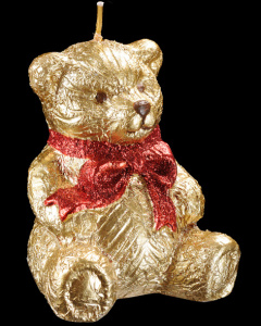 свеча МИШКА золотой 8см