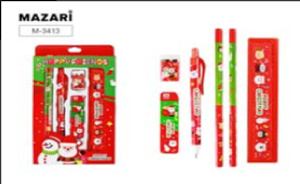 Набор канцелярский HAPPY FRIENDS, в комплекте: 2 чернографитных карандаша (HB), ластик, линейка, мех