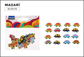 Пуговицы декоративные деревянные CAR, 18 шт., ОПП- упаковка