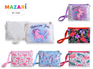 Сумочка с пайетками ARTIS через плечо, на молнии, размер 22х16 см, ассорти 6 дизайнов, ОПП-упаковка