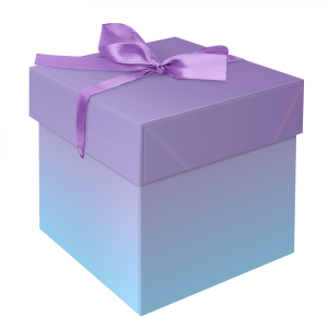 Коробка складная подарочная MESHU /Duotone. Blue-Lilac gradient/, (15*15*15см), с лентой MS_54174 (1
