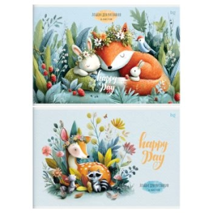 Альбом для рисования 08л., А4, на скрепке BG /Happy day/, эконом АР4ск8 06381