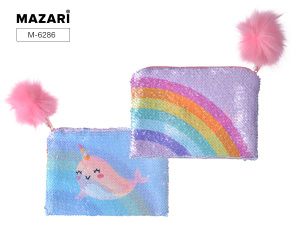 Пенал косметичка DOLPHIN, 210х150 см, на молнии, текстиль