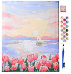 Картина для раскрашивания по номерам 30х40 см ЗАКАТ, 1 дизайн, термоусадочная плёнка