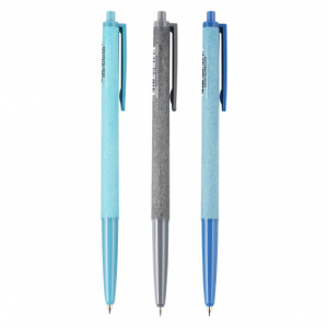 РУЧКА Hatber шариковая Автомат. -Denim- Синяя 0,7мм с клипом корпус с рисунком Ассорти в Пласт.тубе 