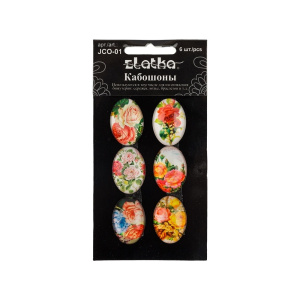 /Zlatka/ для рукоделия   /Zlatka/   Кабошоны   JCO-01   18х25 мм  5 х  6 шт №05 Розы (10113110/07101