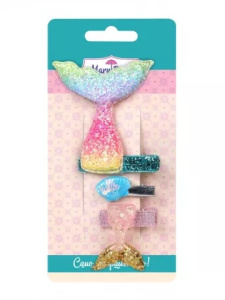 Набор зажимов для волос /Морская история/ 3 шт., 3,8*3,3 см., 3,8*1,5 см., 3,5*3,3 см.