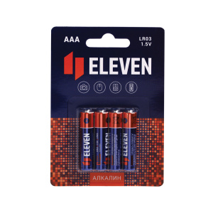 Батарейка Eleven AAA (LR03) алкалиновая, BC4 ЦЕНА ЗА 1шт