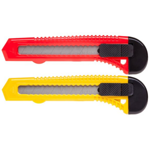 Нож Канцелярский Hatber X-BLADE 18мм PUSH-LOCK в пакете с европодвесом