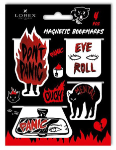 Закладки д/книг магнитные LOREX BOOKLOVER PANIC! с европодвесом