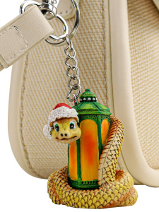 Брелок из полирезины Змейка с фонариком, 4,5 см (собс.разр) НУ-8203